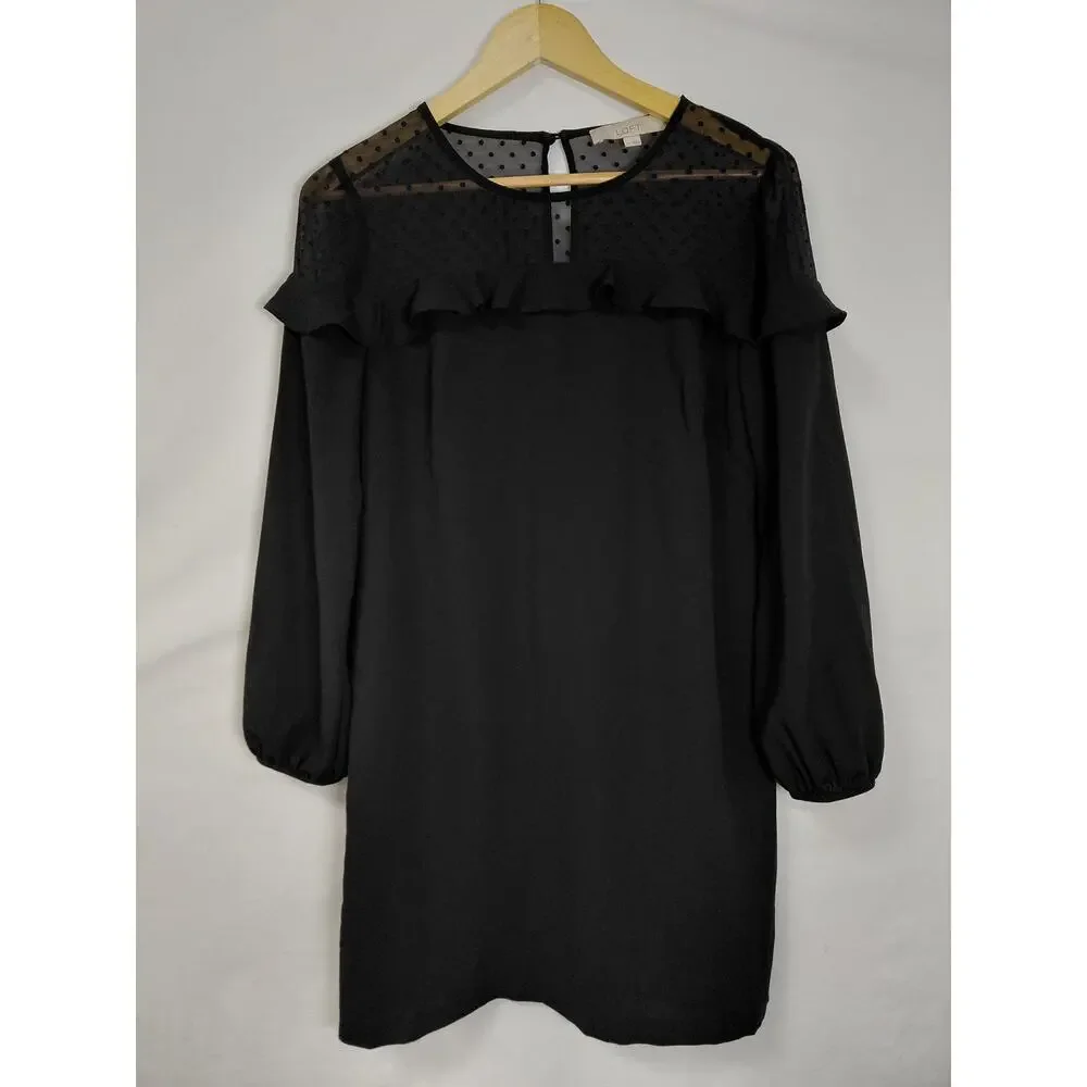 Loft Black Shift Short Lightweight Dress Women Size 4